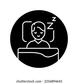 Sleeping person color line icon. Mental health. Healthy lifestyle. Good feeling