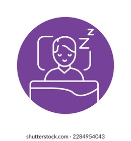 Sleeping person color line icon. Mental health. Healthy lifestyle. Good feeling