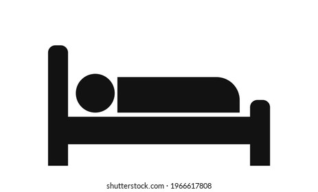 Sleeping person icon. Hotel icon isolated on white background. Vector illustration