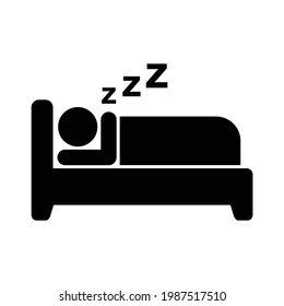 sleeping person icon or symbol in flat style