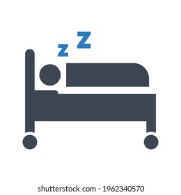 Sleeping person icon (vector illustration)