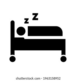 Sleeping person icon (vector illustration)