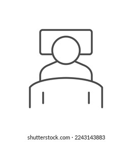 Sleeping person line outline icon