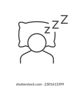 Sleeping person line outline icon