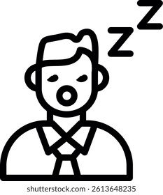 Sleeping Person Line Vector Icon Design