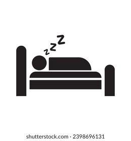 Sleeping person logo icon, vector illustration design