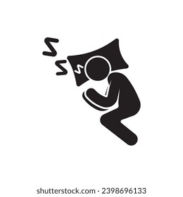Sleeping person logo icon, vector illustration design