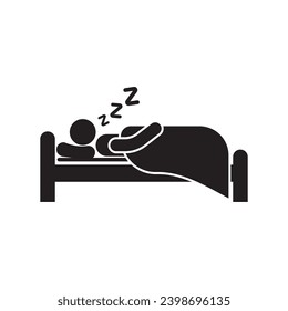Icono del logotipo de la persona durmiente, diseño de ilustración vectorial