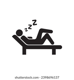 Icono del logotipo de la persona durmiente, diseño de ilustración vectorial