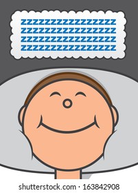 Sleeping person with thought bubble of z 
