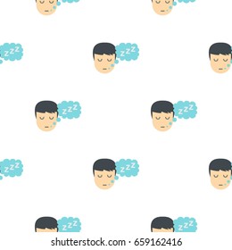 Sleeping person with thought bubble of z pattern seamless for any design vector illustration