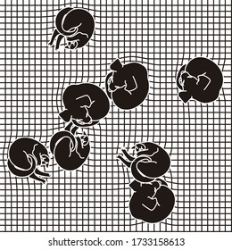 Sleeping Pets Vector Pattern Seamless