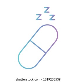 diseño de iconos con estilo de gradiente de píldora de dormir, sueño de insomnio y tema nocturno Ilustración vectorial