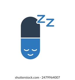 Sleeping Pill Icon Sign Symbol