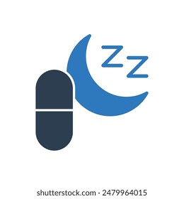 Sleeping Pill Icon Sign Symbol