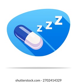 Ilustração isolada de vetor de pílula para dormir