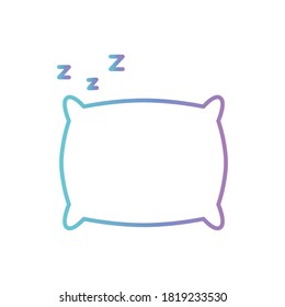 sleeping pillow gradient style icon design, insomnia sleep and night theme Vector illustration