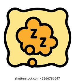 Sleeping pillow icon outline vector. Sleep insomnia. Person night color flat