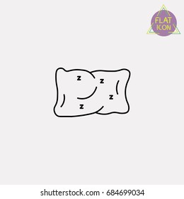 sleeping pillow line icon