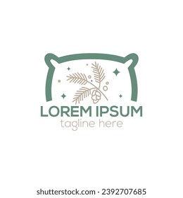Sleeping pillow simple logo design isolated vector template illustration