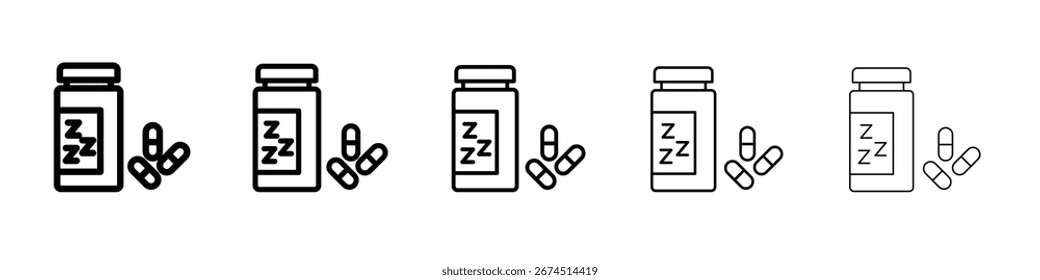 Sleeping pílulas ícone design, logotipo, aplicativo, IU. Ilustração vetorial, EPS