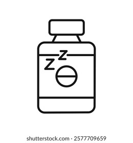 Sleeping pills icon Flat simple outline