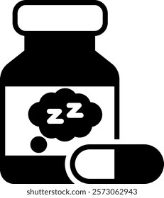 Sleeping Pills Icon Glyph Vector Illustration