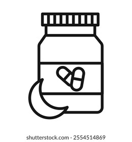 Sleeping pills icon Isolated flat vector in outline