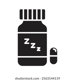 Sleeping pills icon Isolated flat vector in outline