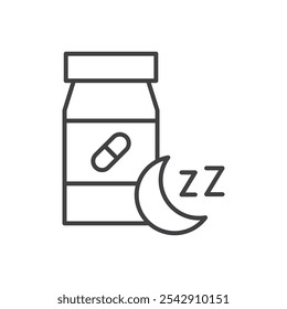 Icono de píldoras para dormir. Icono de Vector simple aislado sobre fondo blanco. EPS10