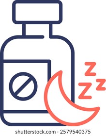 Sleeping Pills Icon Outline Vector Illustration