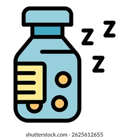 Sleeping pills icon. Outline Sleeping pills vector icon for web design isolated on white background color flat
