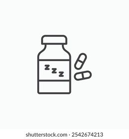 Ícone de pílulas para dormir definido na cor preta