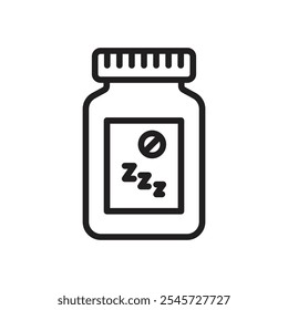 Sleeping pills icon Simple thin outline