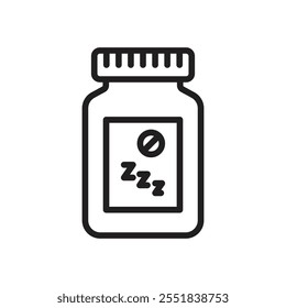 Icono de píldoras para dormir Simple contorno delgado