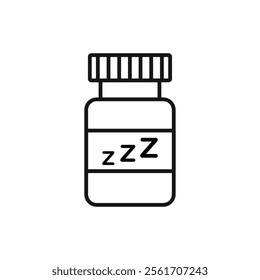 Sleeping pills icon Simple thin line flat symbol