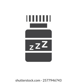 Sleeping pills icon Simple thin line flat symbol