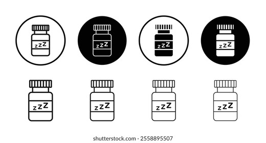 Sleeping pills icon Symbol mark in filled style