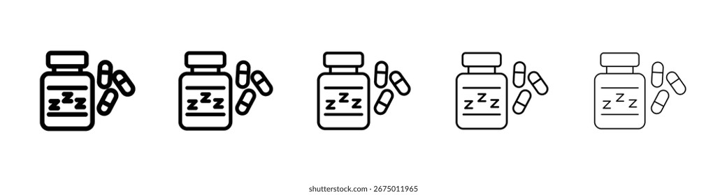 Ícone de pílulas para dormir Ilustração de arte vetorial