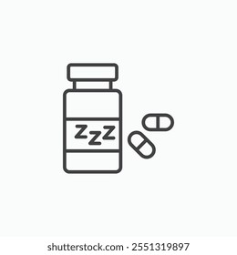 Schlaftabletten Symbol, Vektorgrafik. EPS10