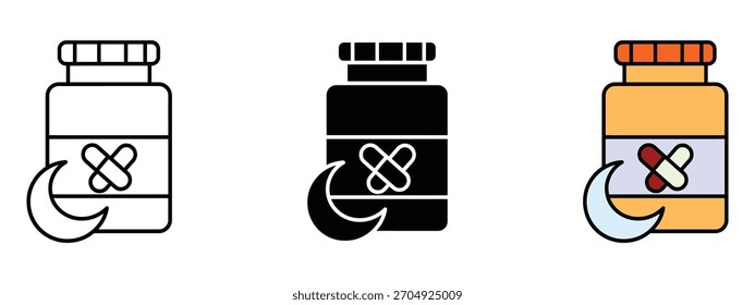Sleeping pills icon vector. restful sleep and wellness symbol. vector illustration.