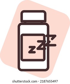 Sleeping Pills, Illustration, Vector On A White Background.