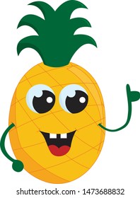 A sleeping pineapple in brown color, vector, color drawing or illustration.
