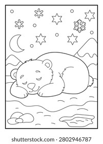 Sleeping Polar Bear Coloring