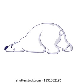 Sleeping polar bear icon. Cartoon of sleeping polar bear vector icon for web design isolated on white background