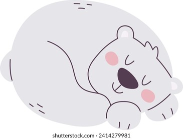 Sleeping Polar Bear Vector Illustration