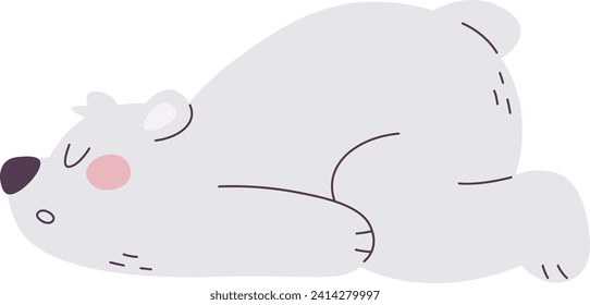 Sleeping Polar Bear Vector Illustration
