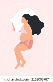 Sleeping positions during pregnancy concept