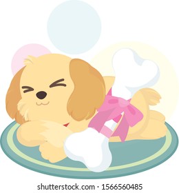Sleeping Puppy and Holiday Present