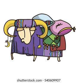 Sleeping purple ram